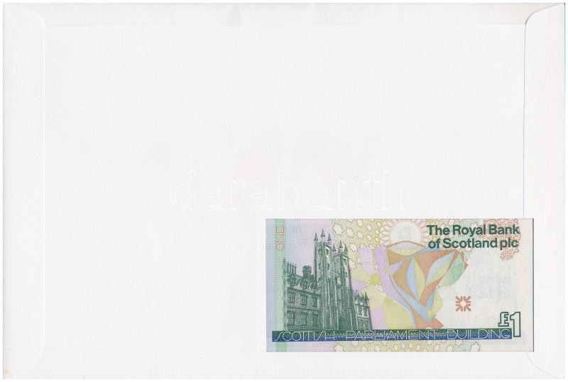 Skócia 1999. 1P felbélyegzett borítékban, bélyegzéssel T:I Scotland 1999. 1 Pound in envelope with stamp and cancellation C:UNC - Image 2