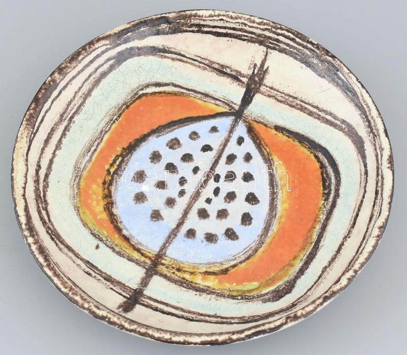 Jelzés nélkül (Gádor???): Tányér, kerámia, hibátlan. d: 23,5 cm