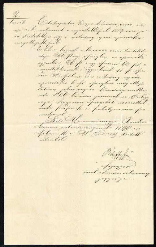 1868 jegyzői irat, az orvosok, stb. juttatásáról