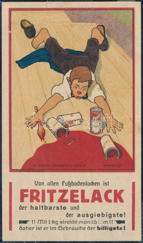 Fritzelack festéküzlet litho reklámos számla, hajtott
