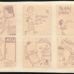 'Rongyért pénzt ad a MÉH' - 6 db matrica a retró korszakból, ívben, 13,5×9 cm - Image 2