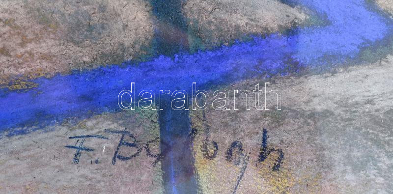 F. Balogh Erzsébet (1955-): Egerszalóki hőforrás (Saliris Hotel). Pasztell, papír, jelzett. Dekoratív, üvegezett fakeretben. 48,5x64 cm - Image 2