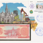 Venezuela 1989. 5B felbélyegzett borítékban, bélyegzéssel T:I- Venezuela 1989. 5 Bolívares in envelope with stamp and cancellation C:AU