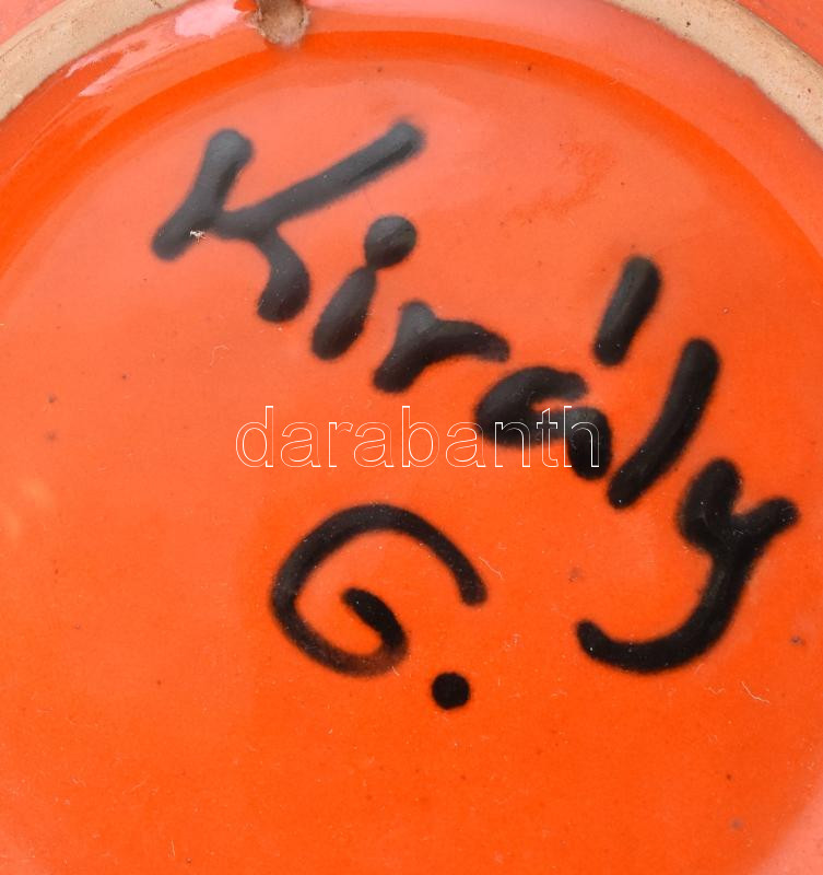 Király Gábor kerámia tál, jelzett, hibátlan, d: 20 cm - Image 2