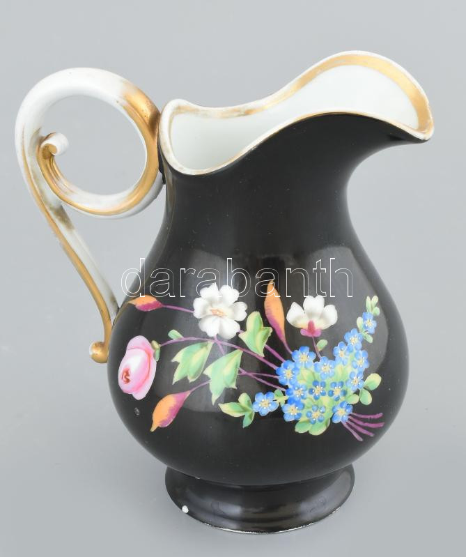 Antik tejkiöntő, porcelán, jelzés nélkül, kopásokkal, m: 18 cm - Image 3