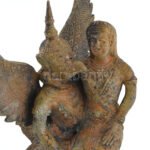 Garuda indiai madáristenség, öntött réz szobor, jelzés nélkül, kopott, m: 23 cm - Image 3