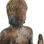 Buddha, öntött bronz szobor, jelzés nélkül, m: 31,5 cm - Image 3
