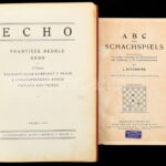 2 db sakkönyv: Mincwitz: ABC des Schachspiels Berlin, 1925. 168 p; Echo Frantisek Dedrle Brno, Praha, 1927. Egészvászon kötésben