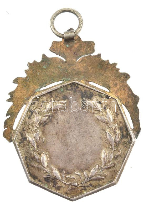 ~1920. kétoldalas, jelzetlen Ag kerékpáros díjérem 'HP' beütésekkel, bronz díszítménnyel, füllel (br.18,41g/39mm) T:2 patina - Image 2