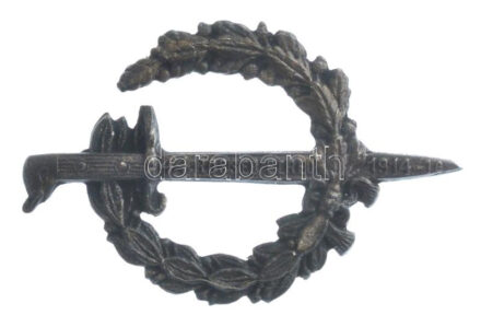 Osztrák-Magyar Monarchia 1916. '44. Rossebb Ezred 1914-16' ezüstözött fém sapkajelvény (28x43mm) T:1- Austro-Hungarian Monarchy 1916. '44th Infantry Regiment 1914-16' silver plated cap badge (28x43mm) C:AU