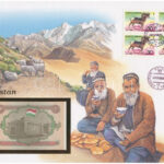 Tádzsikisztán 1994. 1R borítékban, alkalmi bélyeggel és bélyegzéssel T:I Tajikistan 1994. 1 Ruble in envelope with stamps and cancellations C:UNC