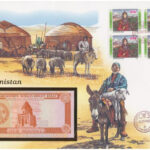 Türkmenisztán 1993. 1M felbélyegzett borítékban, bélyegzéssel T:1 Turkmenistan 1993. 1 Manat in envelope with stamp and cancellation C:UNC