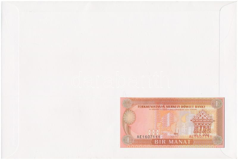 Türkmenisztán 1993. 1M felbélyegzett borítékban, bélyegzéssel T:1 Turkmenistan 1993. 1 Manat in envelope with stamp and cancellation C:UNC - Image 2