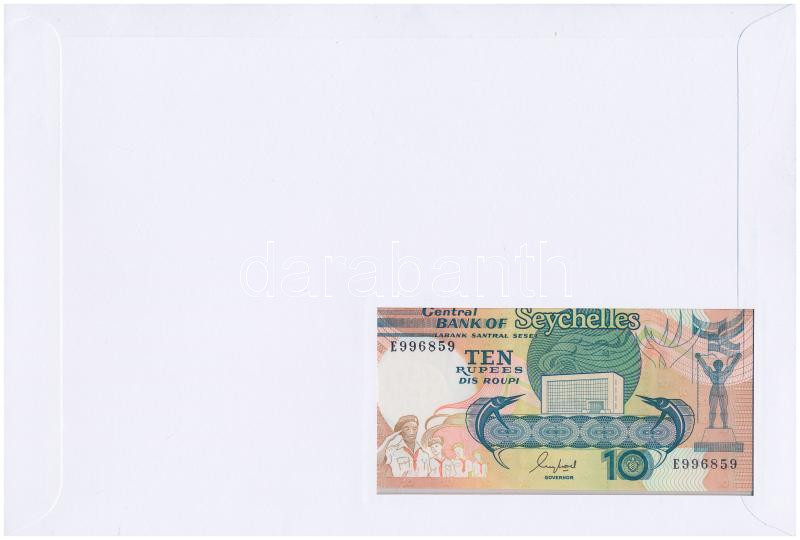 Seychelles-szigetek 1989. 10R felbélyegzett borítékban, bélyegzéssel T:I Seychelles 1989. 10 Rupees in envelope with stamp and cancellation C:UNC - Image 2