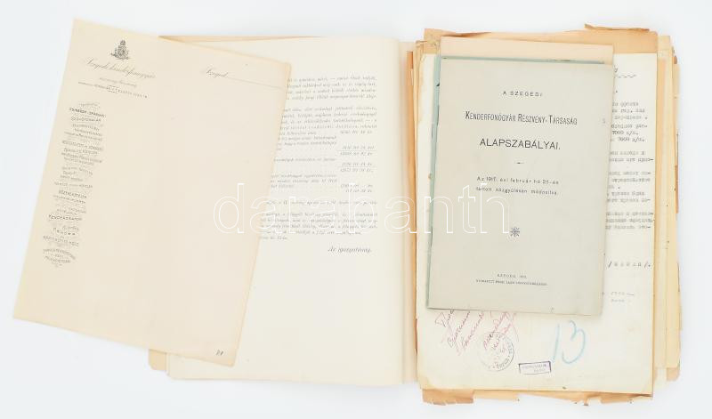 1892 A Szegedi Kenderfonó Gyárral kapcsolatos okmányok, fejléces papírok, stb. - Image 2