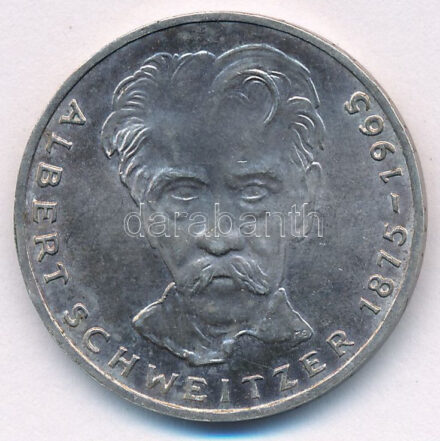 NSZK 1975G 5M Ag 'Albert Schweitzer' T:1,1- patina FRG 1975G 5 Mark 'Albert Schweitzer' C:UNC,AU patina Krause KM#143