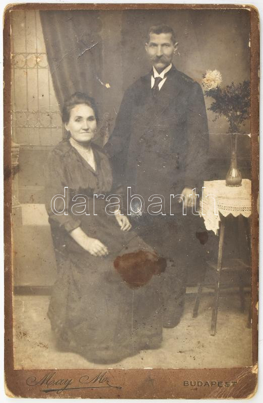 May M. kabinetfotó firkákkal 11x17 cm