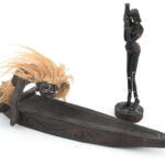 2 db afrikai faszobor 42 cm