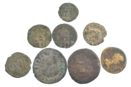 Római Birodalom 8db vegyes római bronzpénz gyenge állapotban, közte Maximianus, Probus T:2-,3 Roman Empire 8pcs of mixed bronze coins in poor condition, with Maximianus, Probus C:VF,F