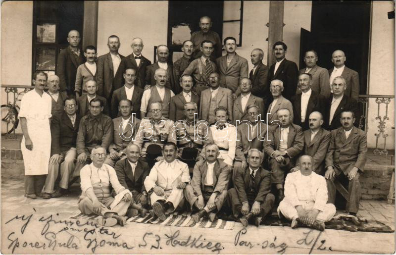 1940 Gyoma, 53. Hadkiegészítő Parancsnokság, katonák csoportja. photo (EK)