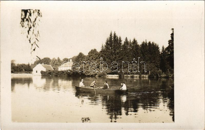 1928 Zirc, Apátsági tó, csónakázók. photo