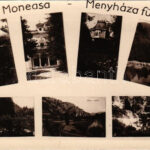 1929 Menyháza-fürdő, Monyásza, Baile Moneasa; mozaiklap / multi-view postcard, spa. Foto Szabó (Arad) photo