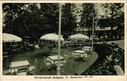 Budapest II. Florida kioszk. Retek utca 79-81.