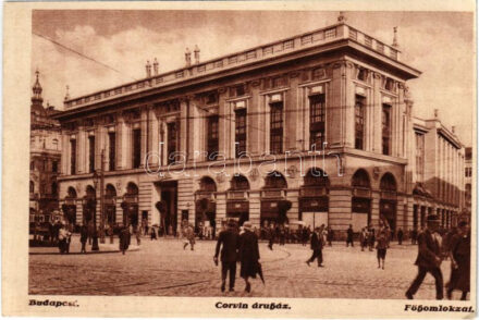 Budapest VIII. Corvin áruház a Blaha Lujza téren, villamos (ragasztónyom / glue mark)