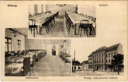 Kőszeg, Evangélikus leánynevelő intézet, hálóterem, ebédlő, belső. Róth Jenő kiadása