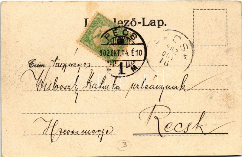 1902 Pécs, Indóház utca, vasútállomás. Blancz József kiadása - Image 2