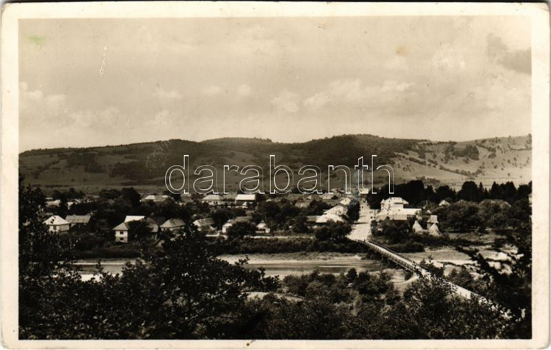 1943 Nagyberezna, Velykyi Bereznyi, Velky Berezny; látkép, híd. Mérai Jánosné kiadása / general view, bridge (EK)