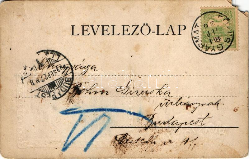 1904 Kolozsvár, Cluj; Vegytani intézet. Rigó Árpád kiadása. Szecessziós dombornyomott keret / Institute of Chemistry. Art Nouveau, Emb. frame (EM) - Image 2