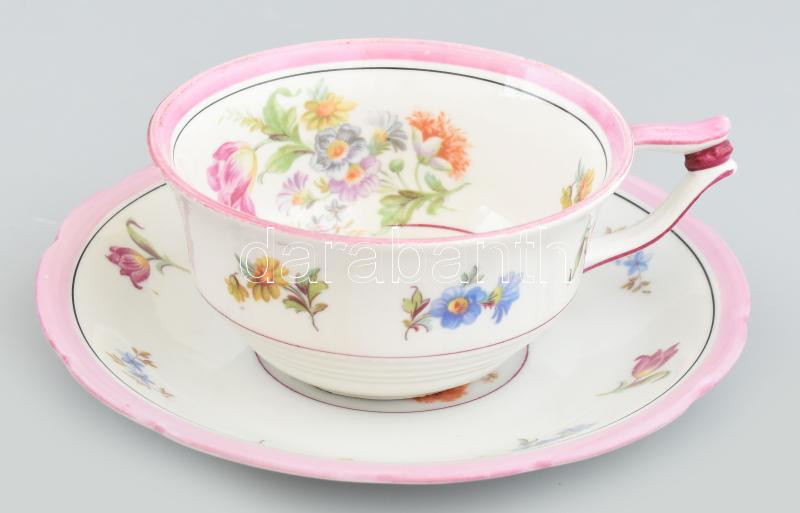 Cape Knoll porcelán teás csésze. Kézzel festett, jelzett, minimális kopással