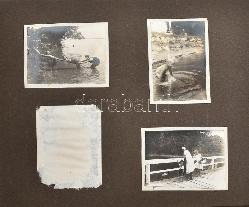 cca 1920 Nagymaros, Kismaros, Dunabogdány, Visegrád, Dunakanyar 176 feliratozott fotót tartalmazó album, más jellegű fotókkal is - Image 3