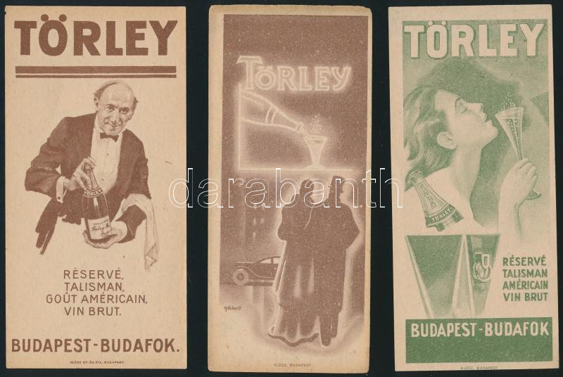 3 db Törley reklámos számolócédula