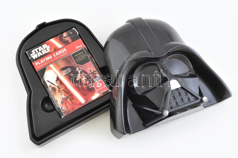 Star Wars franciakártya pakli, komplett, eredeti Darth Vader-es műanyag dobozban / Star Wars playing cards in original box
