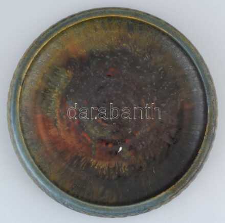 Ejvind Nielsen, Tál, mázas kőedény, Művész Stúdió, Dánia, 1950-es évek. Jelzett, Korának megfelelő állapotban. d: 21 cm / Ejvind Nielsen, Bowl, Glazed Stoneware, Artists Studio, Denmark, 1950s
