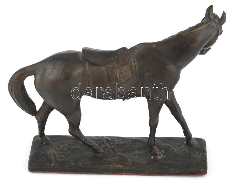 Bronzírozott fém ló szobrocska 20 cm - Image 2