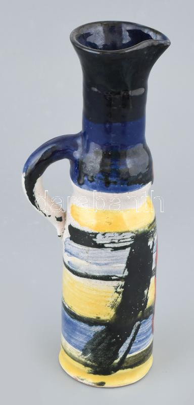 Jelzés nélkül, Klaus Fußmann modorában: Füles váza / kiöntő, hibátlan, m: 24,5 cm