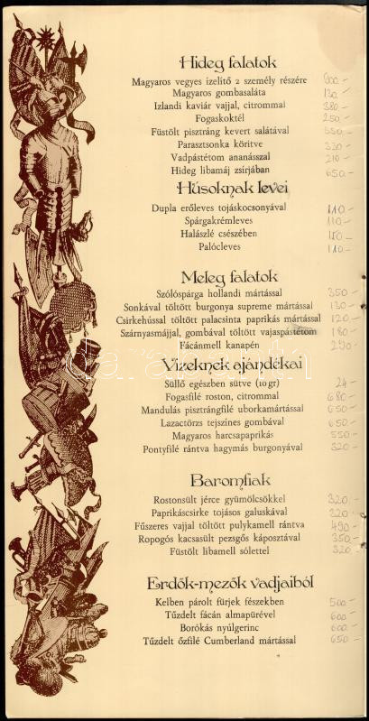 1989 Szondi Étterem, Bp. (Hotel Béke) étlapja, több nyelvű, belő lap kijár, kissé kopott - Image 2