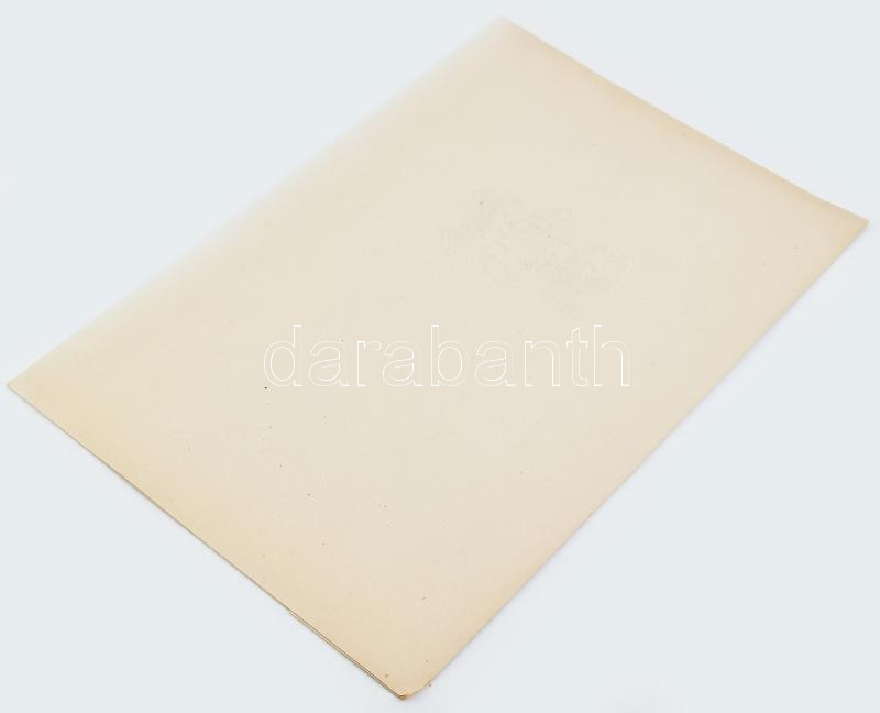 cca 1910 Angyalos magyar középcímerrel dombornyomott mappa kitüntetés adományozóhoz 19x41 cm Szép állapotban