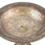 Ezüstözött alpakka talpas kínáló, jelzés nélkül, kopott, d: 20 cm, m: 14 cm - Image 2
