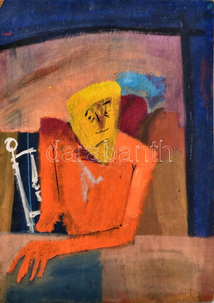 Jelzés nélkül: Modern gondolkodó. Olaj, farost. 70x50 cm