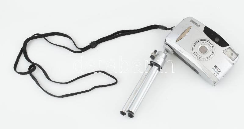 Canon Prima Zoom 65 fényképezőgép, mini tripod állvánnyal, kopásnyomokkal, nem kipróbált