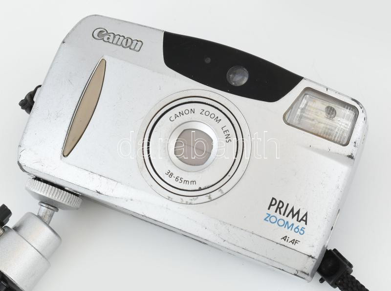 Canon Prima Zoom 65 fényképezőgép, mini tripod állvánnyal, kopásnyomokkal, nem kipróbált - Image 2