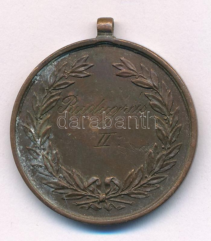 1907. 'Rúdugrás II. / 1907. jún. 2.' bronz díjérem füllel (30mm) T:1-,2