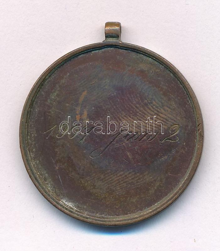 1907. 'Rúdugrás II. / 1907. jún. 2.' bronz díjérem füllel (30mm) T:1-,2 - Image 2