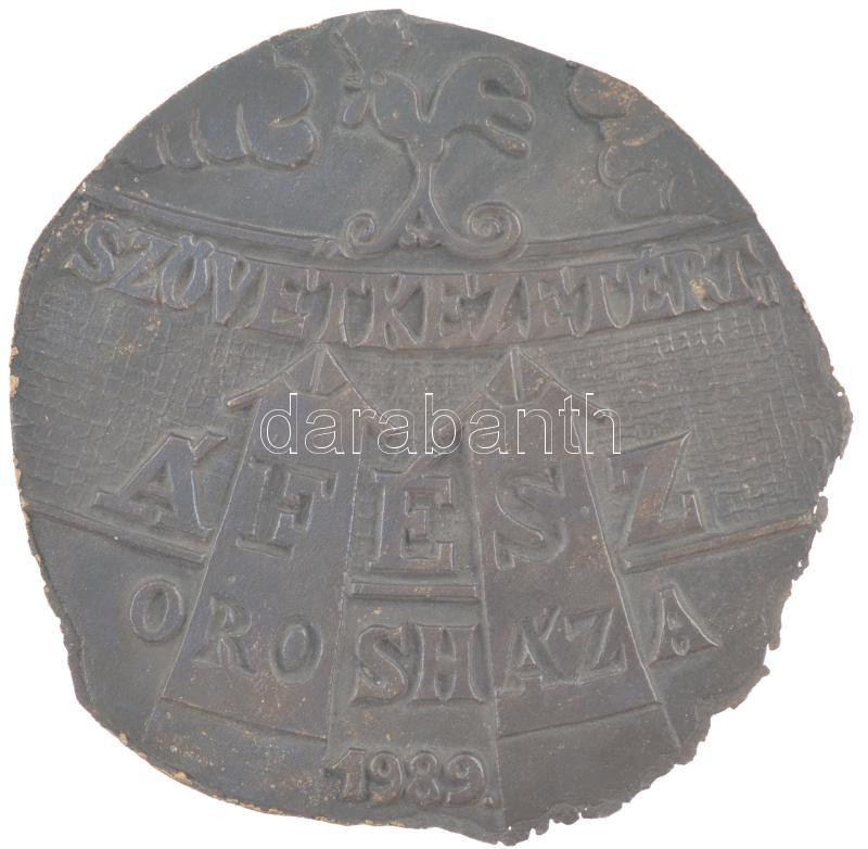 Rajki László (1939-) 1989. 'A Szövetkezetért - Orosháza 1989 - ÁFÉSZ' kétoldalas bronz emlékérem (110mm) T:1- - Image 2