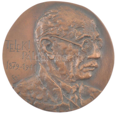 DN. 'Teleki Pál 1879-1941' szign: F.T. / F.I. (?) bronz emlékérem (91mm)