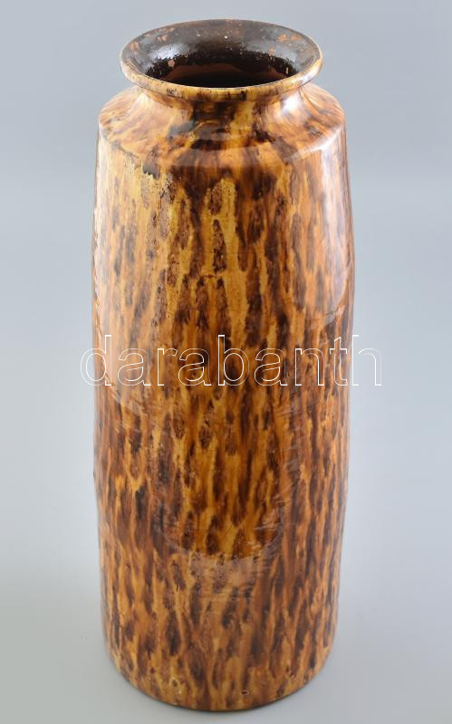 Monumentális retró padlóváza, oldalán kis lepattanással, jelzés nélkül, kis kopásokkal, m: 53 cm